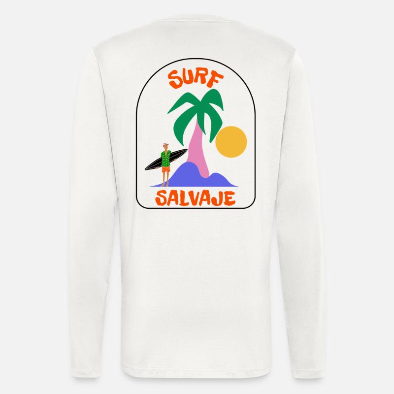 Surf Salvaje Palm Sonnenuntergang - Langarmshirt - made by SPREAD  - OFF WHITE