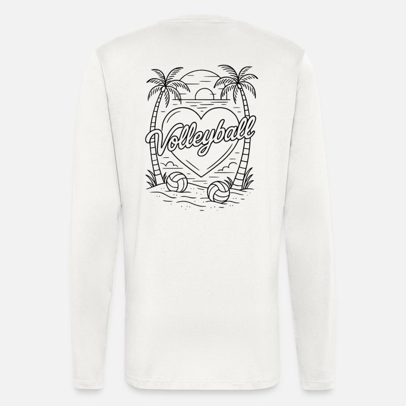 Volleyball Herz Minimalistisch - Langarmshirt - made by SPREAD - OFF WHITE