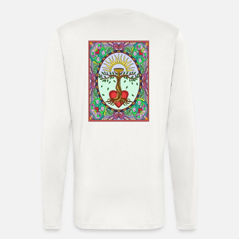 Sonnenbaum im Herzfenster - Langarmshirt - made by SPREAD  - OFF WHITE