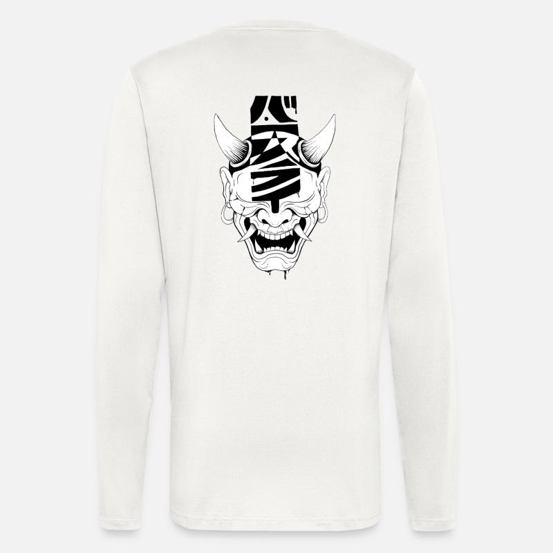 Dämonenmaske - Langarmshirt - made by SPREAD  - OFF WHITE