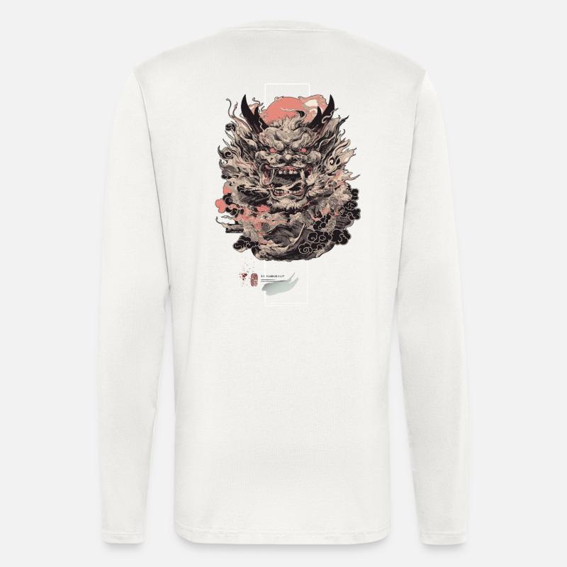 Oni Rising - Japan Maske Samurai - Langarmshirt - made by SPREAD  - OFF WHITE