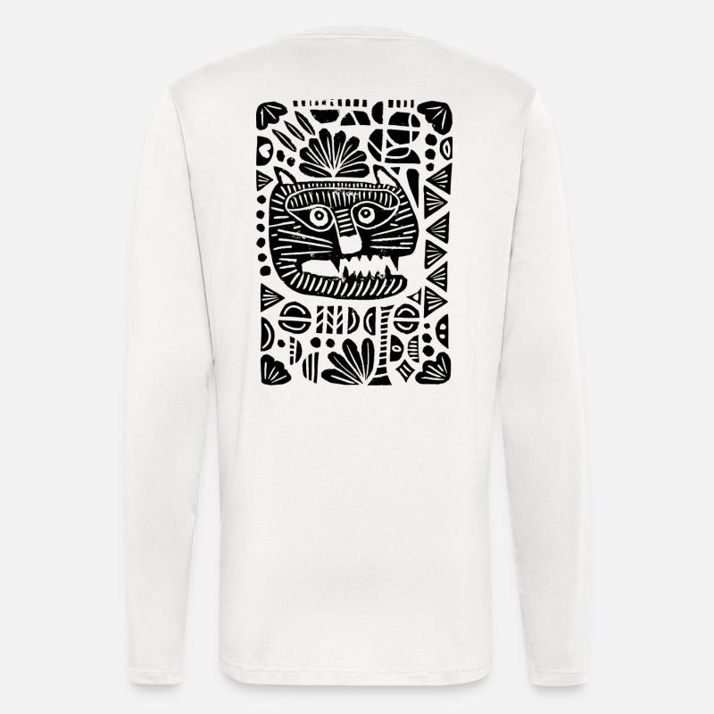 Tiger | Linoprint - Langarmshirt - made by SPREAD  - OFF WHITE