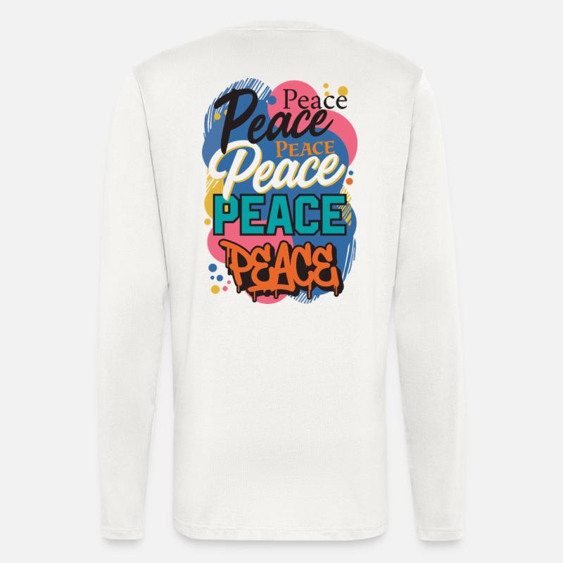 Peace als Graffiti - Langarmshirt - made by SPREAD - OFF WHITE