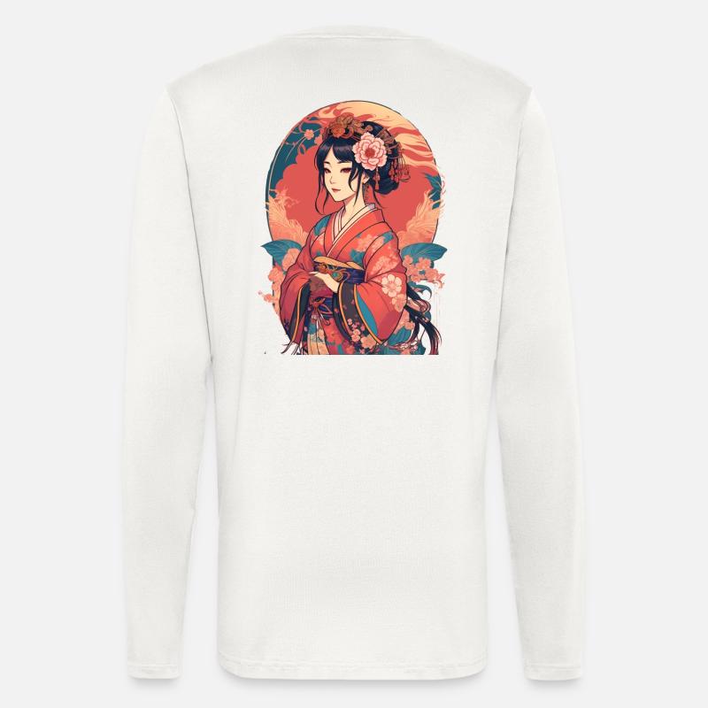 junges japanisches Mädchen - Langarmshirt - made by SPREAD  - OFF WHITE