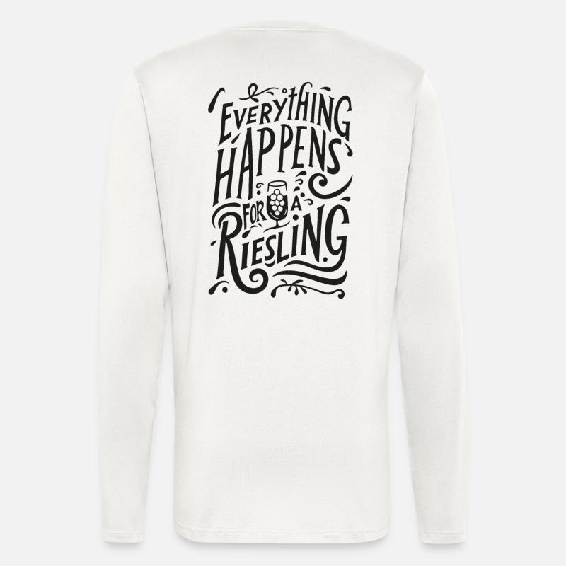 everything happens for a riesling! - Langarmshirt - made by SPREAD  - OFF WHITE