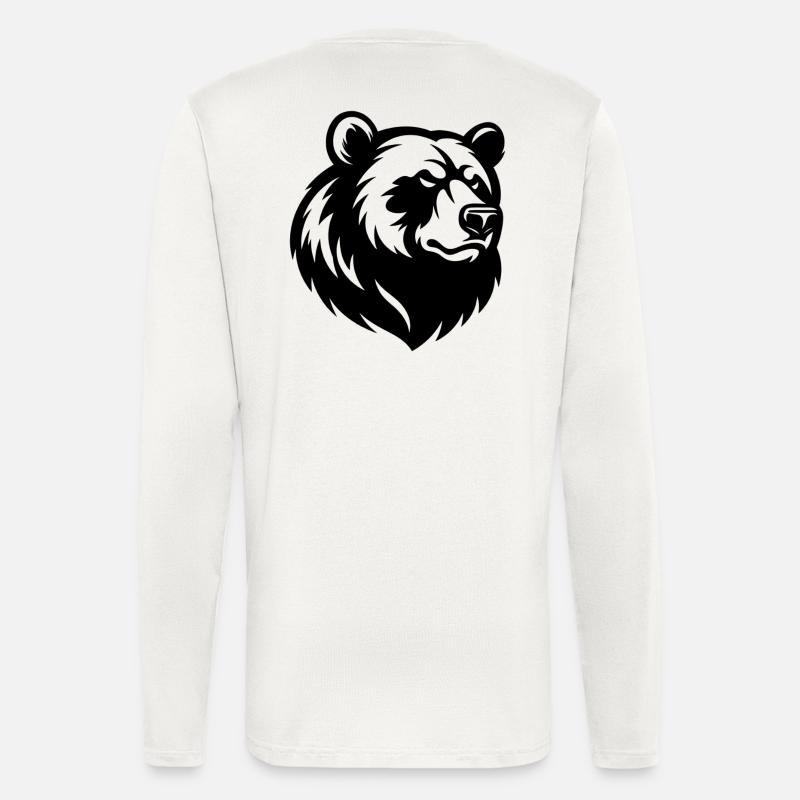 Angry Bear Head - Longsleeve - made by SPREAD  - OFF WHITE