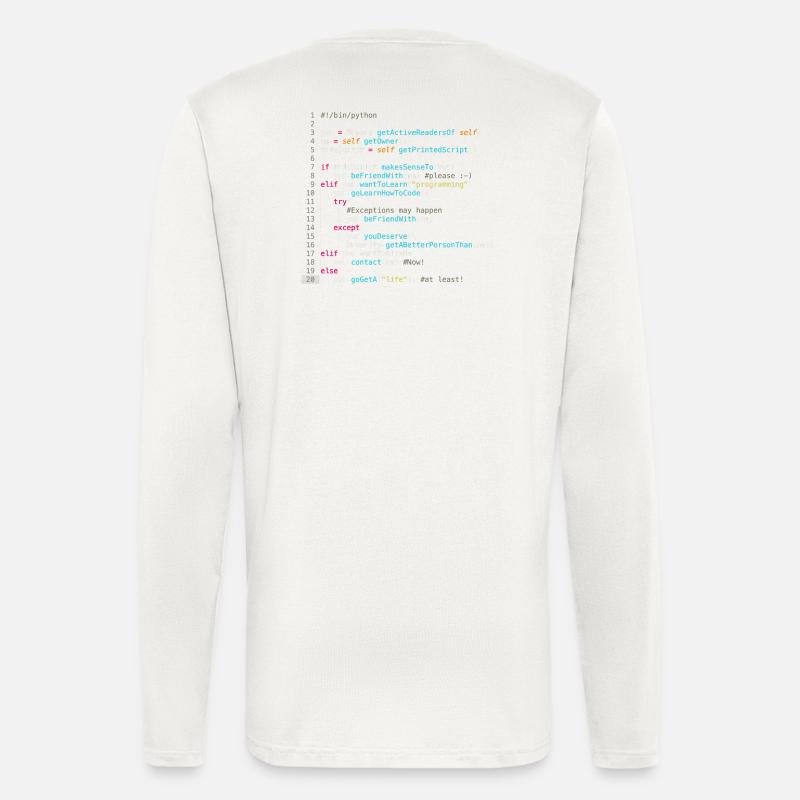Sei mit Programmierern befreundet (in Python) - Langarmshirt - made by SPREAD  - OFF WHITE