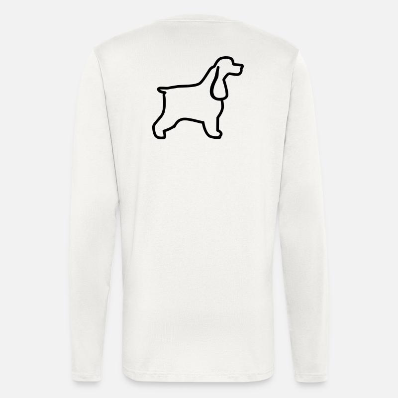 Plan cocker anglais - Manches longues bio décontracté fabriqué en UE - OFF WHITE