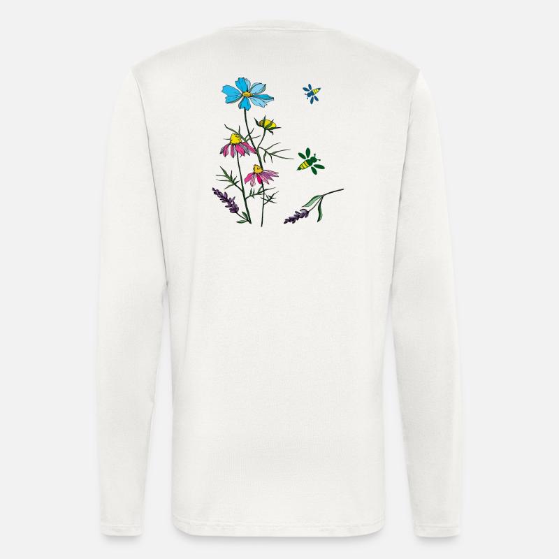 Herbs, chamomile, bees - Longsleeve - made by SPREAD  - OFF WHITE