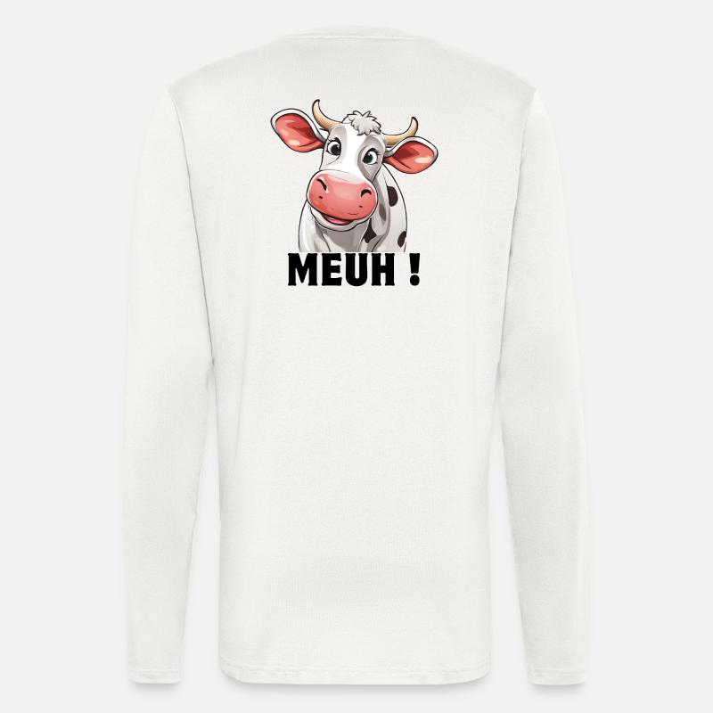 Kuh, Milchkuh, Kuhbauer - Langarmshirt - made by SPREAD  - OFF WHITE