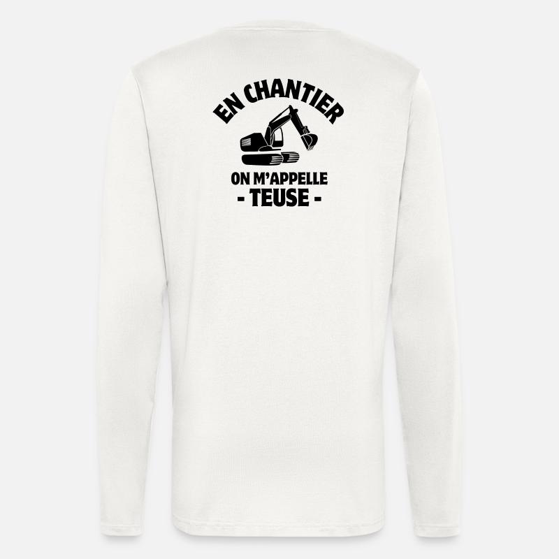 site manager, excavator, construction machine - Longsleeve - made by SPREAD  - OFF WHITE