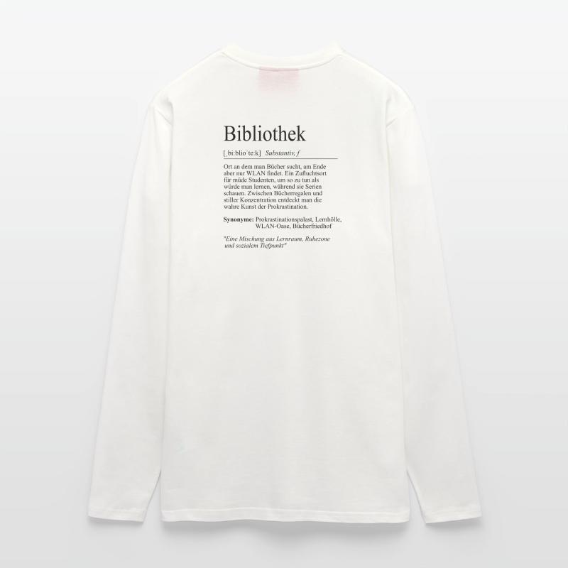 Unispruch "Bibliothek" Student Geschenk, Studenten Langarmshirt - made by SPREAD 