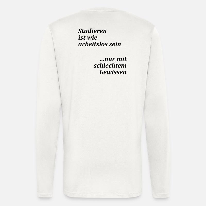 Devise de l’université « Etudier = chômeurs » Etudiants - Manches longues bio décontracté fabriqué en UE - OFF WHITE