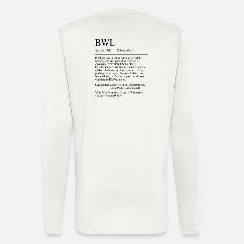 Unispruch "BWL" Student Geschenk, Studenten - Langarmshirt - made by SPREAD  - OFF WHITE