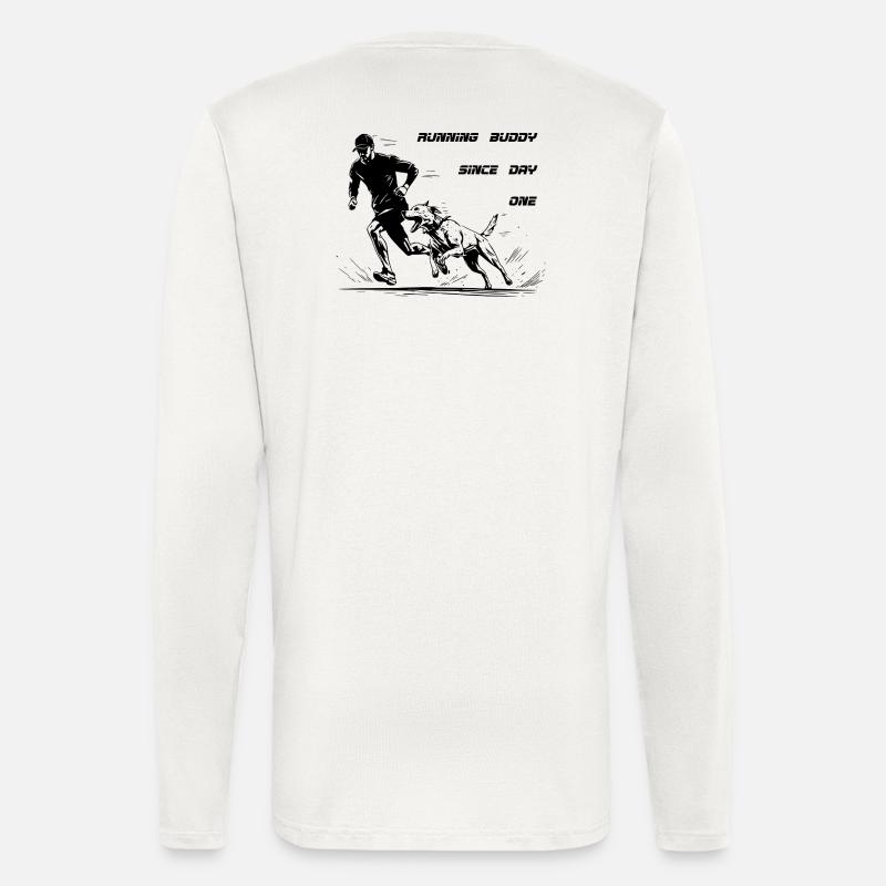 Joggen mit Hund Running Buddy - Langarmshirt - made by SPREAD  - OFF WHITE