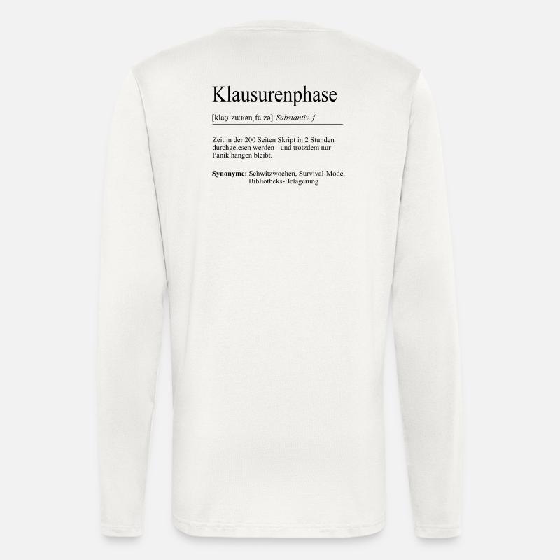 Unispruch « Phase d’examen » Cadeau, étudiants - Manches longues bio décontracté fabriqué en UE - OFF WHITE