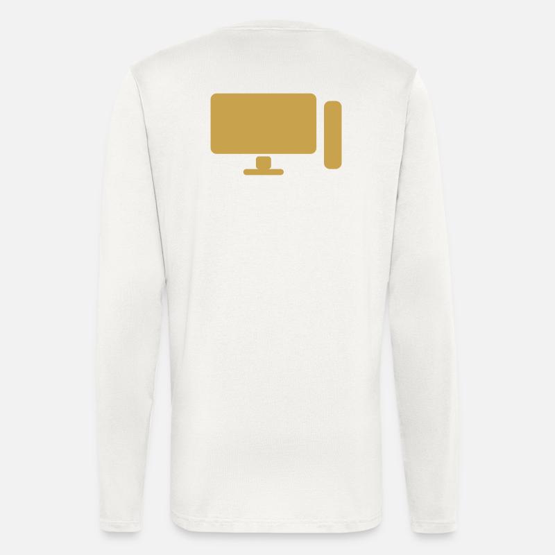 Minimal PC Setup Icon – Gamer Design - Langarmshirt - made by SPREAD - OFF WHITE