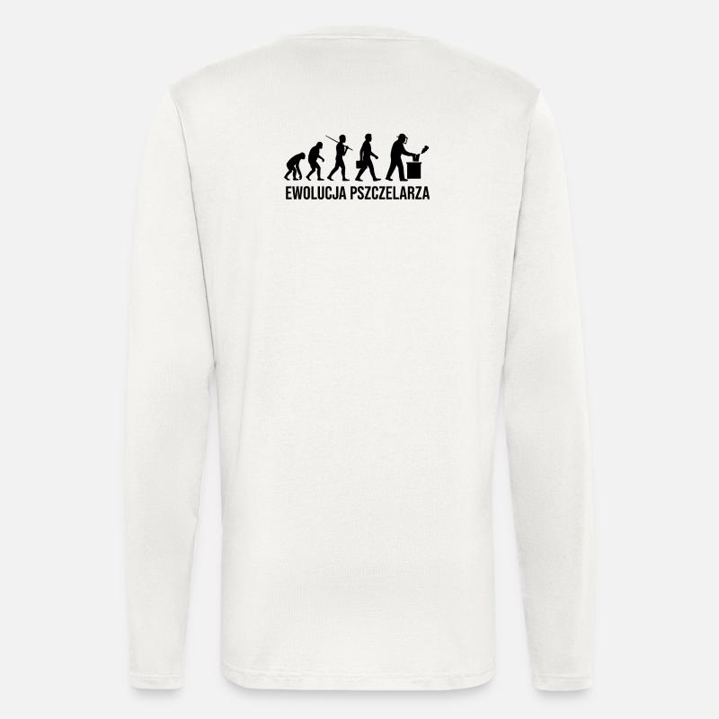 L’évolution de l’apiculteur - Manches longues bio décontracté fabriqué en UE - OFF WHITE