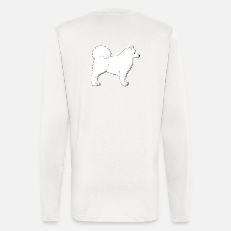 Samojede Pixelgrafik - Langarmshirt - made by SPREAD  - OFF WHITE