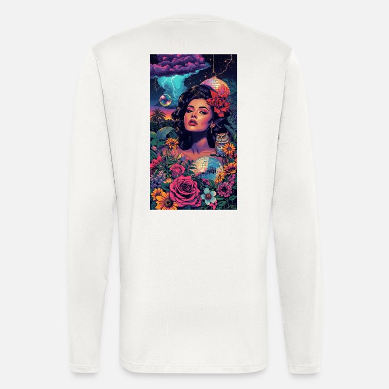 Neon-Blumensirene - Langarmshirt - made by SPREAD  - OFF WHITE