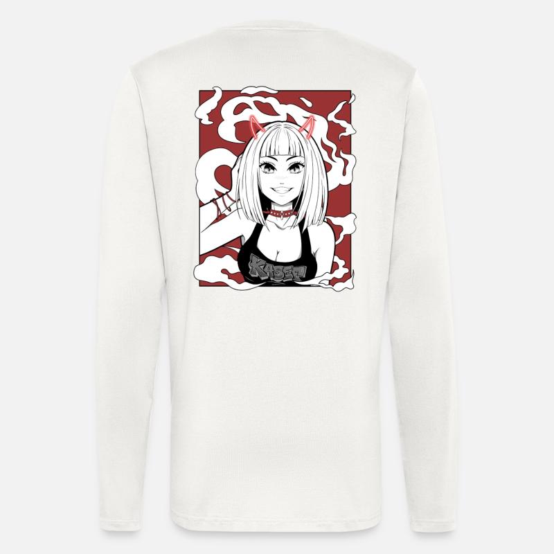 Anime Devil Girl Goth Design - Longsleeve - made by SPREAD  - OFF WHITE