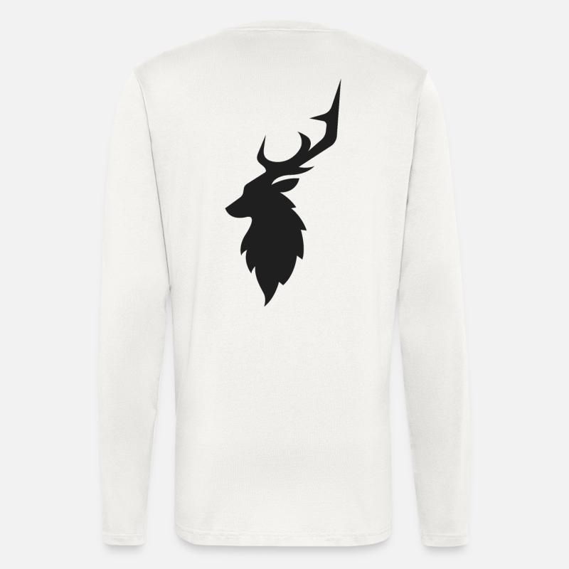 schwarzer Hirsch - Langarmshirt - made by SPREAD  - OFF WHITE