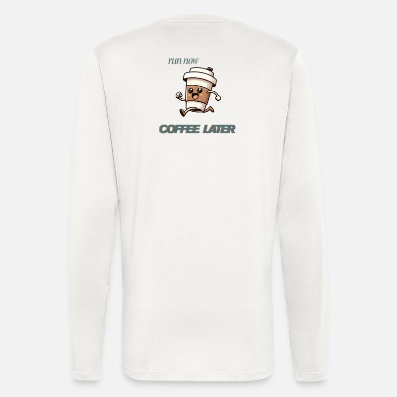 Exécuter maintenant Café plus tard - Manches longues bio décontracté fabriqué en UE - OFF WHITE