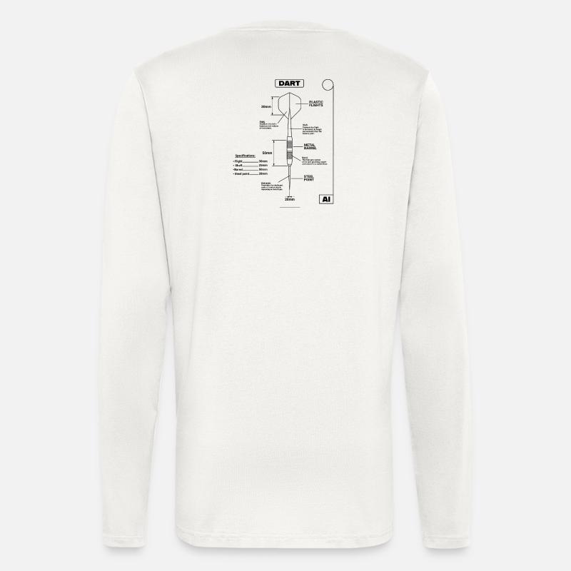 Plan de Fléchettes, Fléchettes - Manches longues bio décontracté fabriqué en UE - OFF WHITE