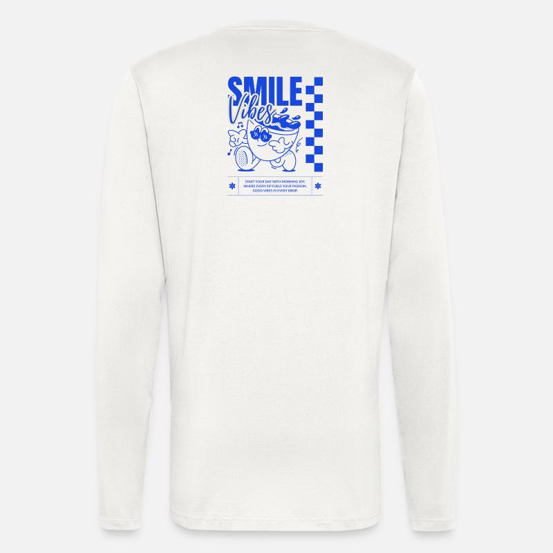 Lebendige Smile Vibes Illustration - Langarmshirt - made by SPREAD  - OFF WHITE