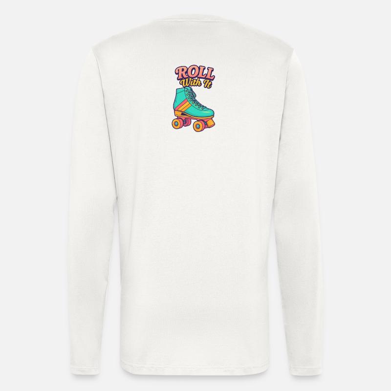 Retro Roller Skate Motiv Design - Langarmshirt - made by SPREAD  - OFF WHITE