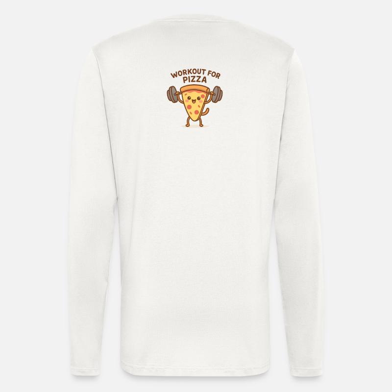Pizza Workout Motivationschuhu - Langarmshirt - made by SPREAD  - OFF WHITE