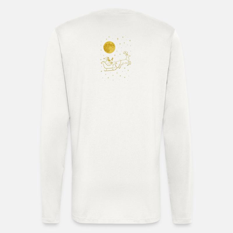 Funkelnder Weihnachtsmann im Rentierschlitten - Langarmshirt - made by SPREAD - OFF WHITE