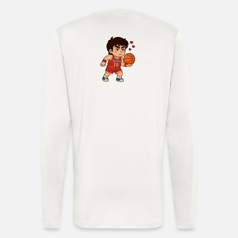 Giocatore_di_basket_con_cuore - Langarmshirt - made by SPREAD  - OFF WHITE