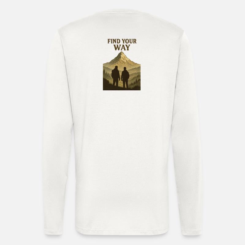 Find Your Way Bergwanderer Silhouette - Langarmshirt - made by SPREAD  - OFF WHITE