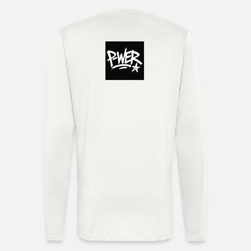Graffiti-Stil Power-Text-Design - Langarmshirt - made by SPREAD  - OFF WHITE