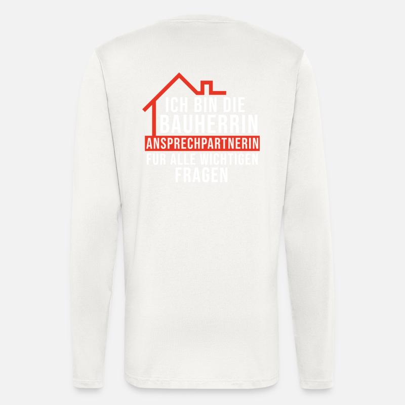 Bauherrin Spruch - Langarmshirt - made by SPREAD  - OFF WHITE