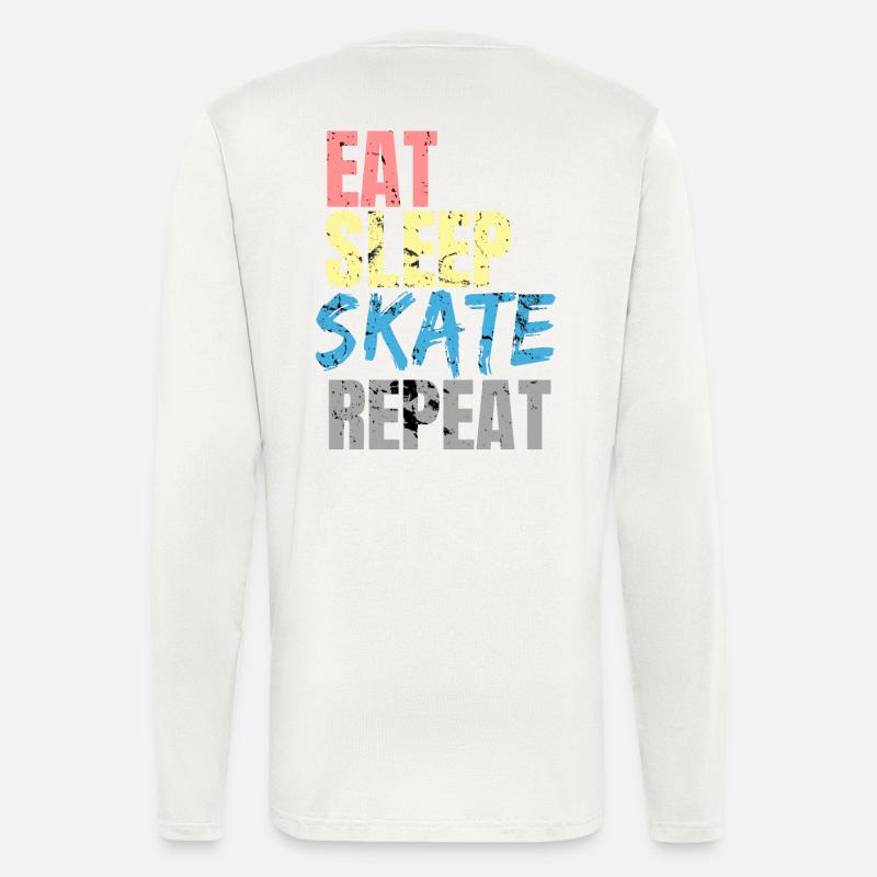 Eat Sleep Skate Repeat - Langarmshirt - made by SPREAD  - OFF WHITE