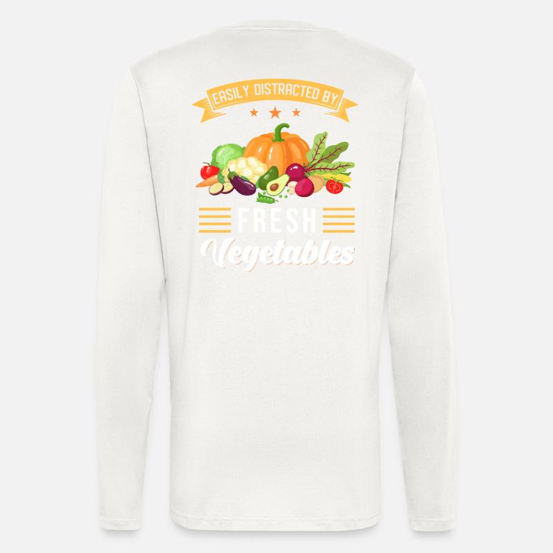 Gemüse Spruch Vegetarier Geschenk - Langarmshirt - made by SPREAD  - OFF WHITE