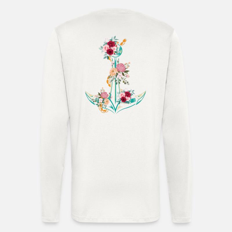 Anker Blumen - Langarmshirt - made by SPREAD  - OFF WHITE