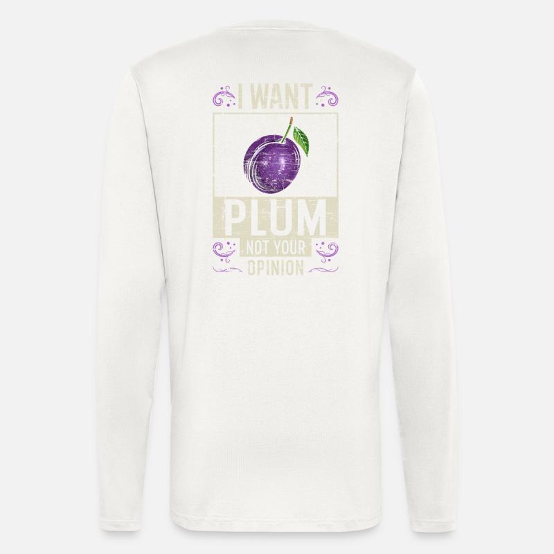 Pflaume Spruch lustig - Langarmshirt - made by SPREAD  - OFF WHITE