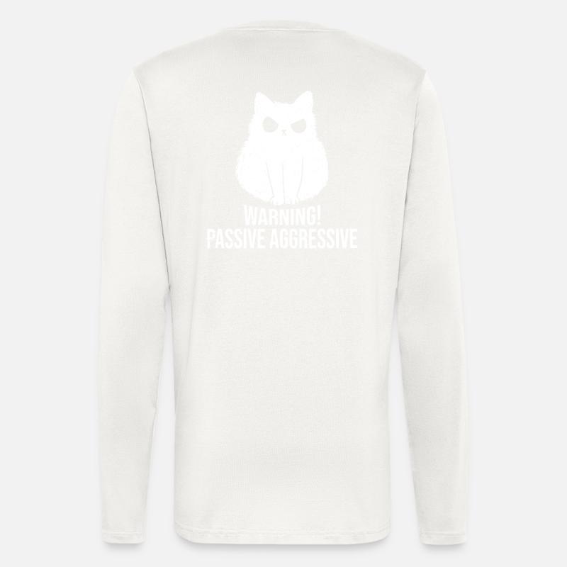 Cat Warning Passive Aggressive - Longsleeve - made by SPREAD - OFF WHITE