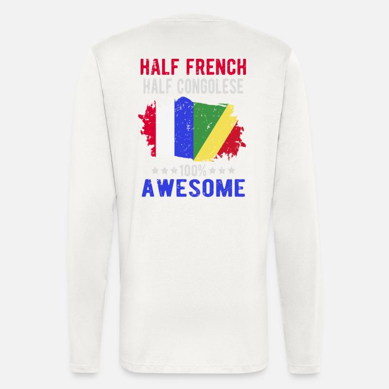 Halb Franzose Halb Kongolese - Langarmshirt - made by SPREAD  - OFF WHITE
