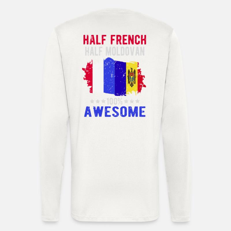 Moitié Français moitié moldave - Manches longues bio décontracté fabriqué en UE - OFF WHITE