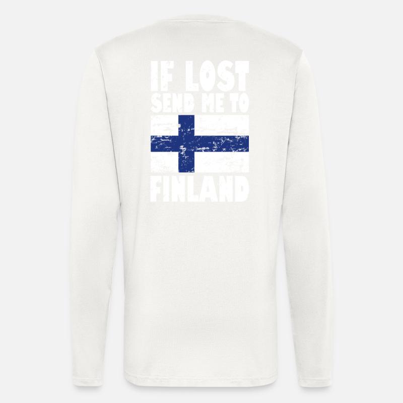 Finnland Flagge Spruch - Langarmshirt - made by SPREAD  - OFF WHITE