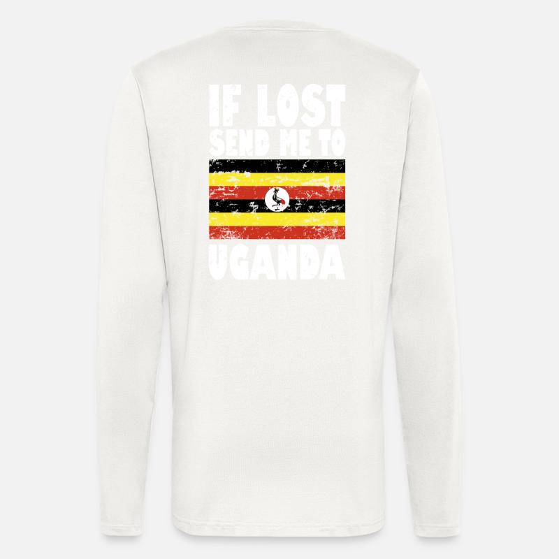 Uganda Flagge Spruch - Langarmshirt - made by SPREAD - OFF WHITE