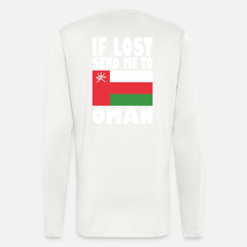 Dicton du drapeau d’Oman - Manches longues bio décontracté fabriqué en UE - OFF WHITE