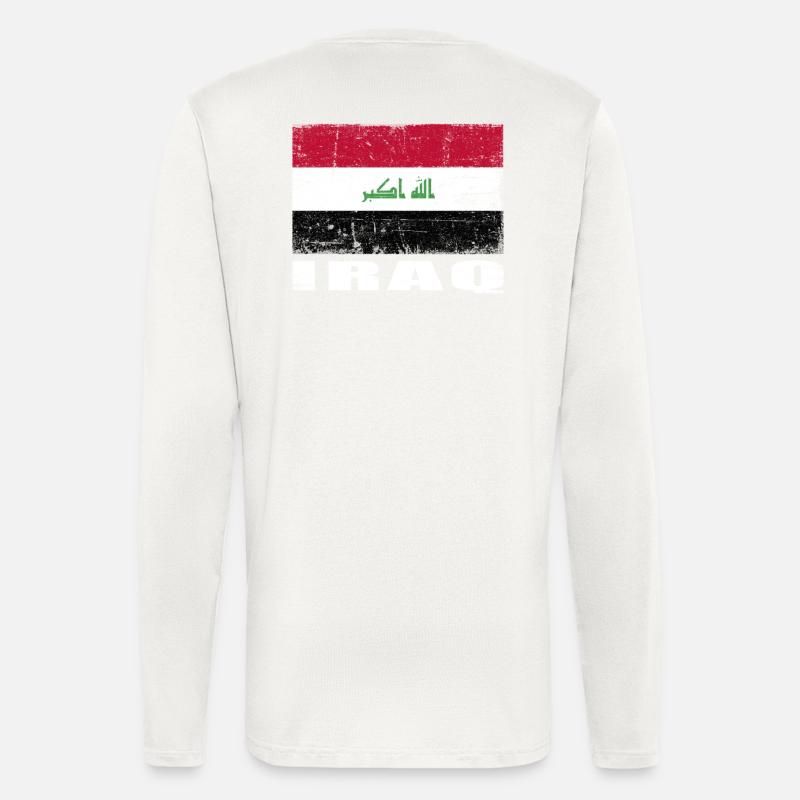Annonces Flag Grunge Annonces Flag - Manches longues bio décontracté fabriqué en UE - OFF WHITE