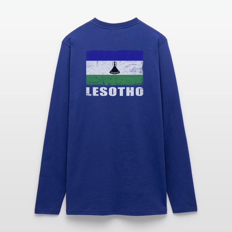 Drapeau du Lesotho Grunge Drapeau du Lesotho Manches longues bio décontracté fabriqué en UE