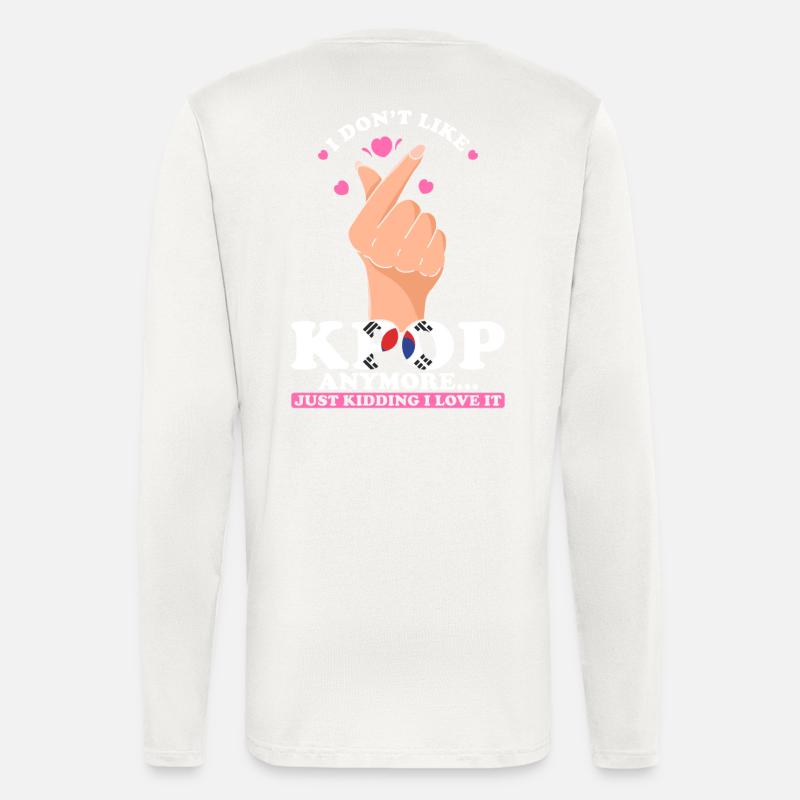 K-pop J’adore la K-pop - Manches longues bio décontracté fabriqué en UE - OFF WHITE