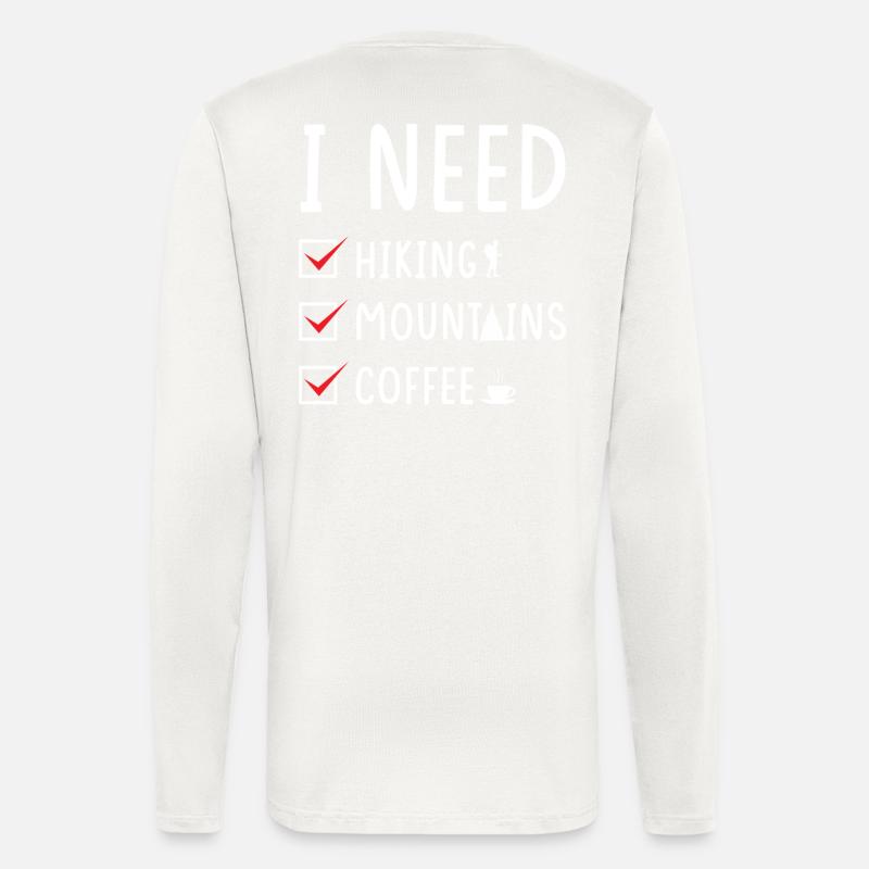 Wandern Berge Kaffee - Langarmshirt - made by SPREAD  - OFF WHITE